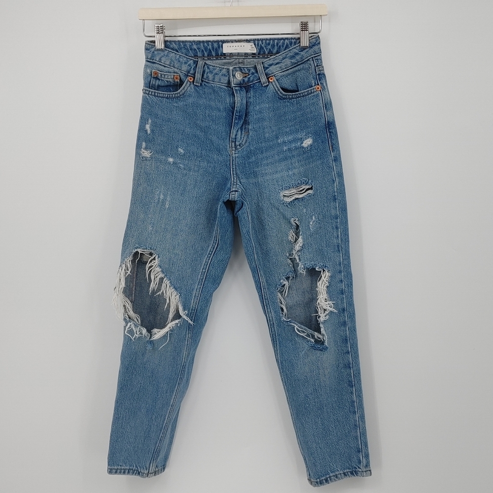 Topshop | distressed mom jeans